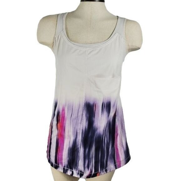 Lululemon water color purple White Built In Bra tank women's size 4 - Picture 3 of 8
